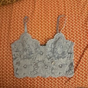 Blue Floral Crop Top Size M